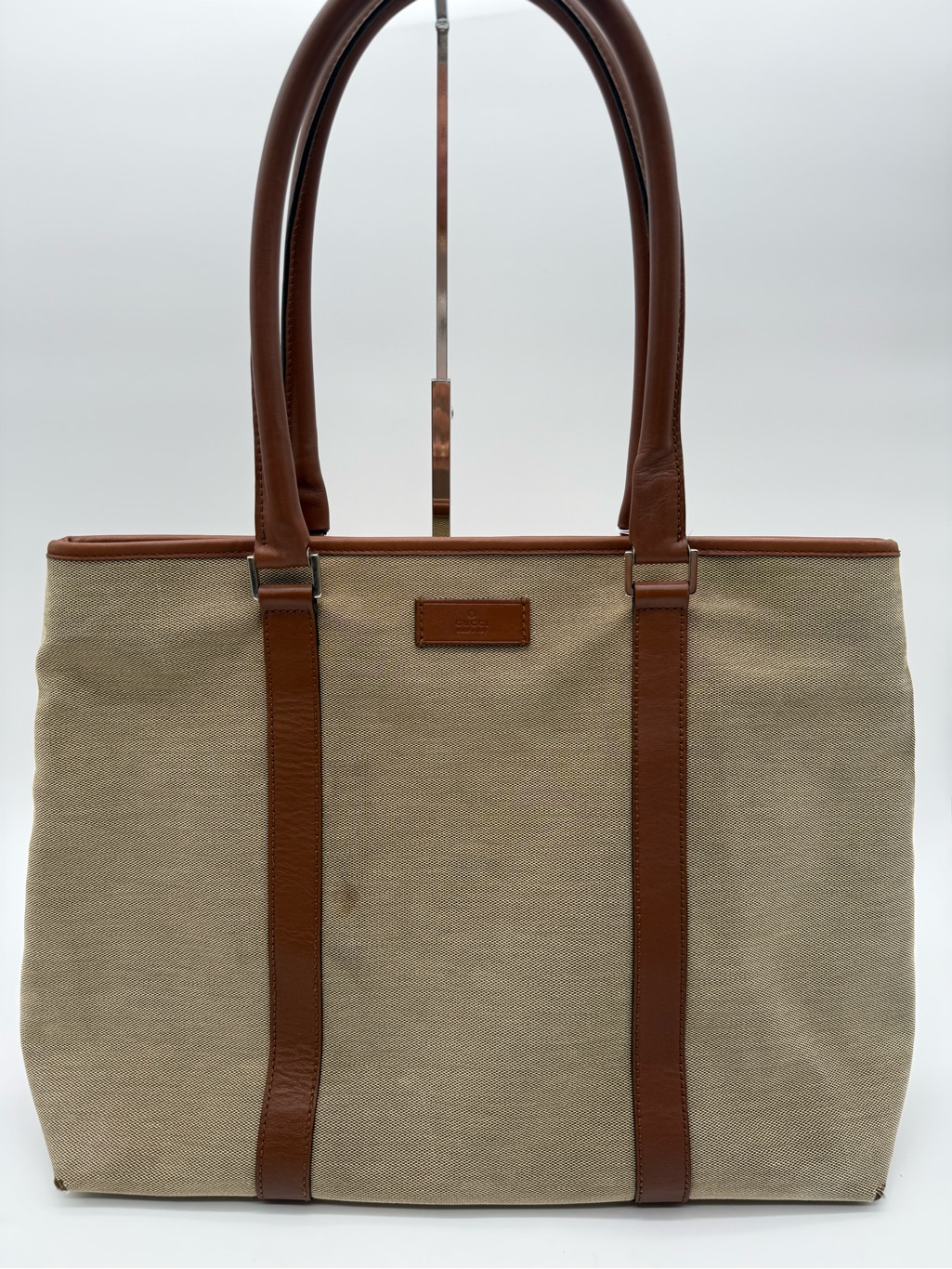 Gucci Khaki Canvas/Leather Shopper Tote